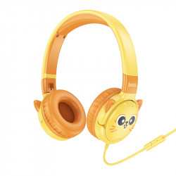 Ακουστικά Kids Hoco W61  με Μικρόφωνο 3.5mm Κίτρινα 1.2m 45814