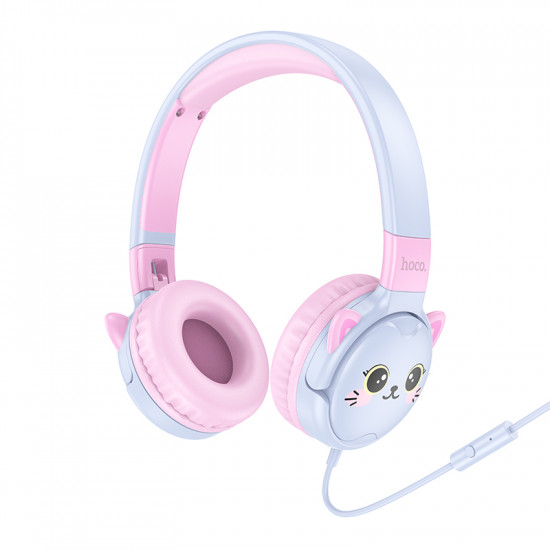 Ακουστικά Kids Hoco W61  με Μικρόφωνο 3.5mm Μπλε/Ροζ 1.2m 45815