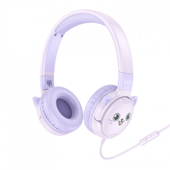 Ακουστικά Kids Hoco W61  με Μικρόφωνο 3.5mm Μωβ 1.2m 45816