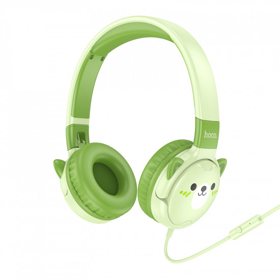 Ακουστικά Kids Hoco W61  με Μικρόφωνο 3.5mm Πράσινα 1.2m 45749