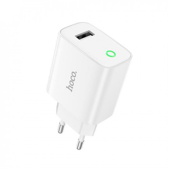 Φορτιστής Ταξιδίου Hoco. DC93 1xUSB-A 5V 2.1A Λευκός 50507