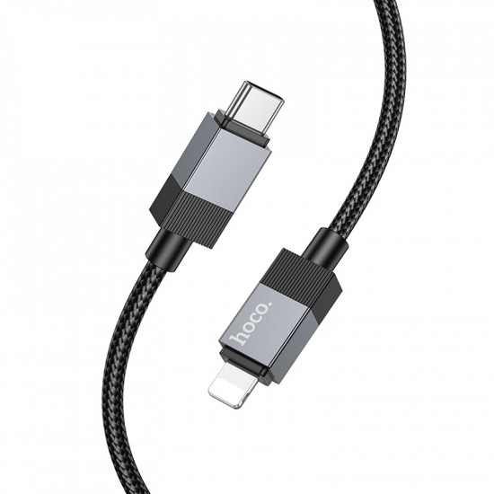Καλώδιο Hoco X110 Honorific USB-C σε Lightning 27W Braided Μαύρο 1m 46201
