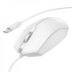 Ενσύρματο Ποντίκι Gaming Hoco GM37 Wonderful με 4  Πλήκτρα, Φωτισμό, 2400 DPI Λευκό 46516