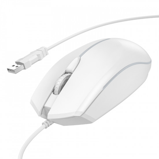 Ενσύρματο Ποντίκι Gaming Hoco GM37 Wonderful με 4  Πλήκτρα, Φωτισμό, 2400 DPI Λευκό 46516