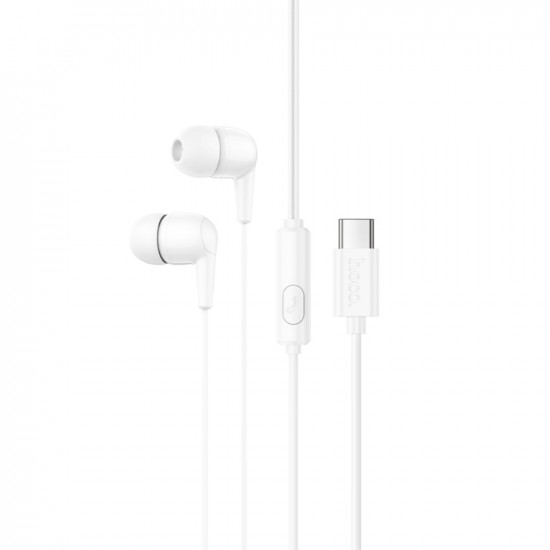 Hands Free Hoco M97 Enjoy Universal Earphones Stereo Bass USB-C με Μικρόφωνο Συμβατά με Όλες τις Συσκευές USB-C Λευκό 1.2m 47731