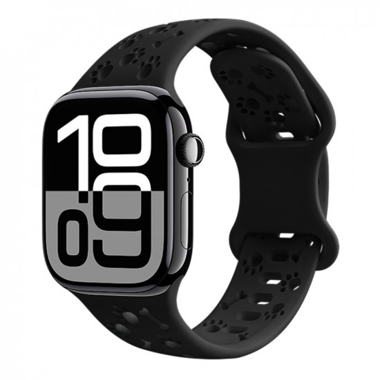 Watchband Hoco WA38 Time Series 38/40/41/42mm Silicon Strap για Apple Watch series 1/2/3/4/5/6/7/8/9/SE/SE2 Μαύρο 50214