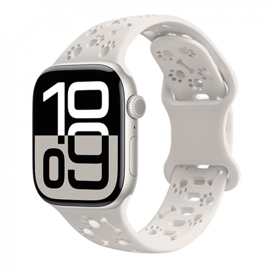 Watchband Hoco WA38 Time Series 38/40/41/42mm Silicon Strap για Apple Watch series 1/2/3/4/5/6/7/8/9/SE/SE2 Λευκό 50215