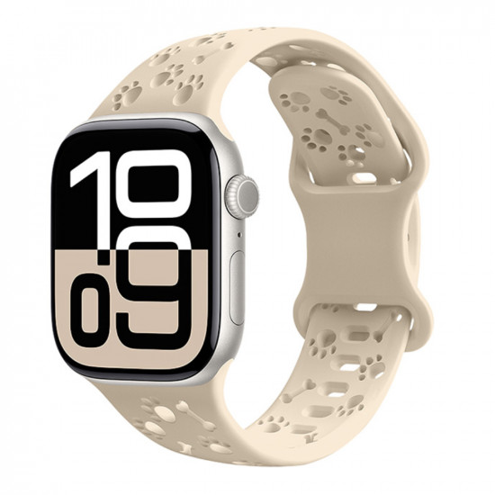 Watchband Hoco WA38 Time Series 38/40/41/42mm Silicon Strap για Apple Watch series 1/2/3/4/5/6/7/8/9/SE/SE2 Μπεζ 50216
