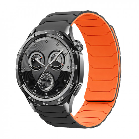 Watchband Hoco WH21 Flexible Silicon Μαγνητικό για Samsung Huawei Xiaomi Vivo OPPO κα 22mm Universal Μαύρο με Πορτοκαλί 50259