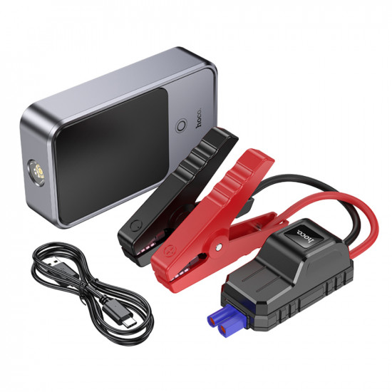 Power Bank Hoco QS7 Source 10000mAh PD18W QC με 2xUSB-A 1xUSB-C LED Ένδειξη Μπαταρίας και Προσάρτημα Εκκίνησης Αυτοκινήτου 800A Ασημί 50320