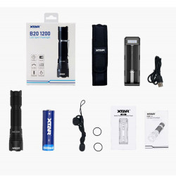 Σετ Επαναφορτιζόμενος Φακός Xtar B20 Sports 1200 Lumens IPX8 Απόσταση 240m με Μπαταρία 21700 4900mAh Αλουμινίου και Φορτιστή SC1 35463