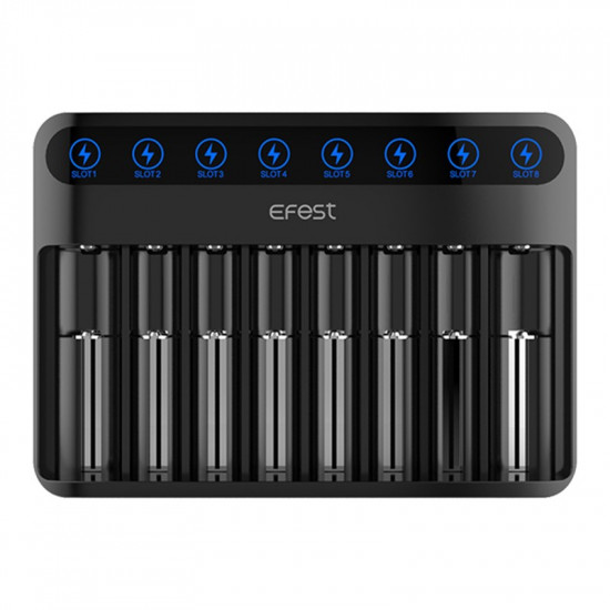 Φορτιστής Μπαταριών Efest LUSH Q8  με 8 Θέσεις Ένδειξη Μπαταρίας συμβατό με  Μπαταρίες 10340-18700 και 20700-26650 35754