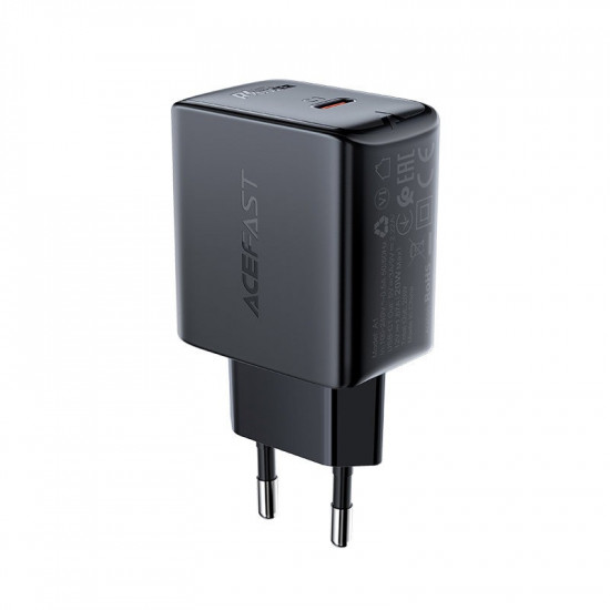 Φορτιστής Ταξιδίου Acefast A1 Fast Charging USB-C PD3.0 PD20W QC3.0 / QC2.0 5V / 2.4A Μαύρος 37371