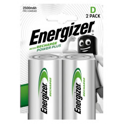 Μπαταρία Επαναφορτιζόμενη Energizer ACCU Recharge Power Plus HR20 LR20 2500 mAh size D 1.2V Τεμ. 2 24309