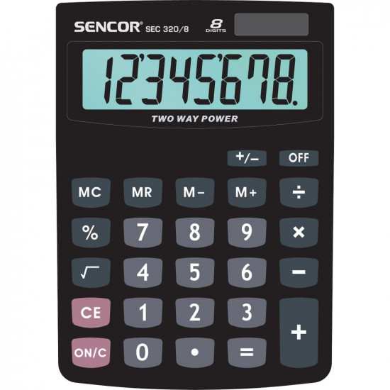 Αριθμομηχανή Dual 8 ψηφίων LCD Display Sencor SEC 320/8 Μαύρο 41346