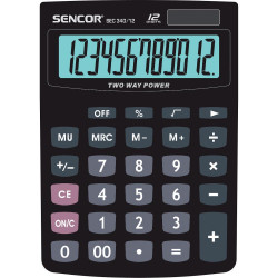 Αριθμομηχανή Dual 12 ψηφίων LCD Display Sencor SEC 340/12 Μαύρο 41347