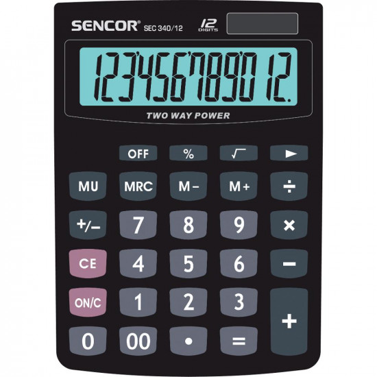 Αριθμομηχανή Dual 12 ψηφίων LCD Display Sencor SEC 340/12 Μαύρο 41347