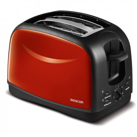 Φρυγανιέρα Sencor STS 2652RD 850W 2 Θέσεων Stainless Steel Κόκκινη 41890