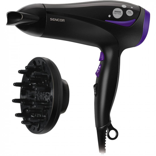 Σεσουάρ Μαλλιών Sencor SHD 108VT 2200W με 3 Επίπεδα Θερμοκρασίας και 2 Επίπεδα Ταχύτητας Αέρα Μαύρο 41910