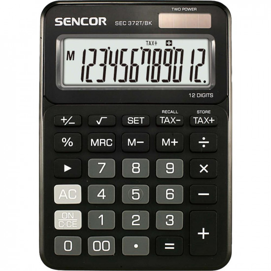 Αριθμομηχανή Dual 12 ψηφίων LCD Display Sencor SEC 372T/BK Μαύρο 43357