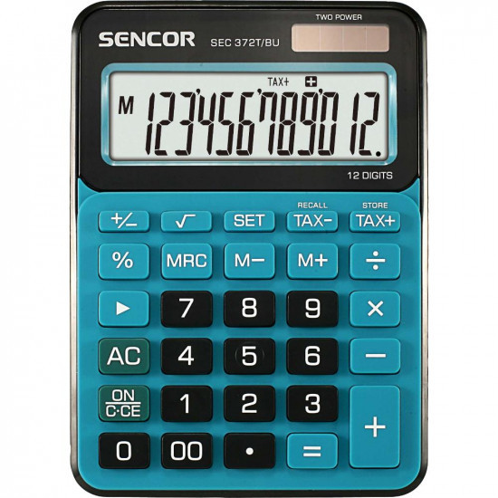 Αριθμομηχανή Dual 12 ψηφίων LCD Display Sencor SEC 372T/BU Μπλέ 43358