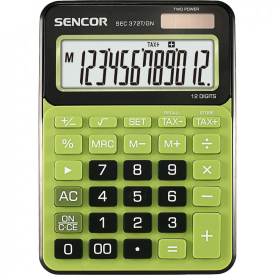 Αριθμομηχανή Dual 12 ψηφίων LCD Display Sencor SEC 372T/GN Πράσινο 43359