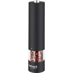 Ηλεκτρικός Μύλος Lamart LT7021 με Rubber Επίστρωση και Φωτισμό 60ml Μαύρος 43002