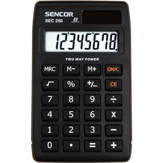 Αριθμομηχανή Dual 8 ψηφίων LCD Display Sencor SEC 250/8 Μαύρο 43372