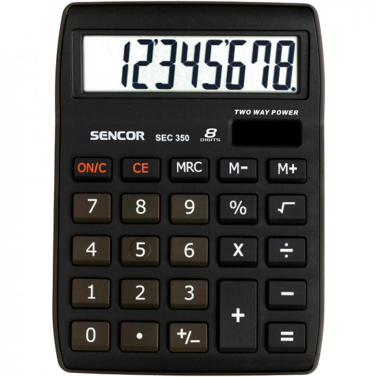 Αριθμομηχανή Dual 8 ψηφίων LCD Display Sencor SEC 350 Μαύρο 43373