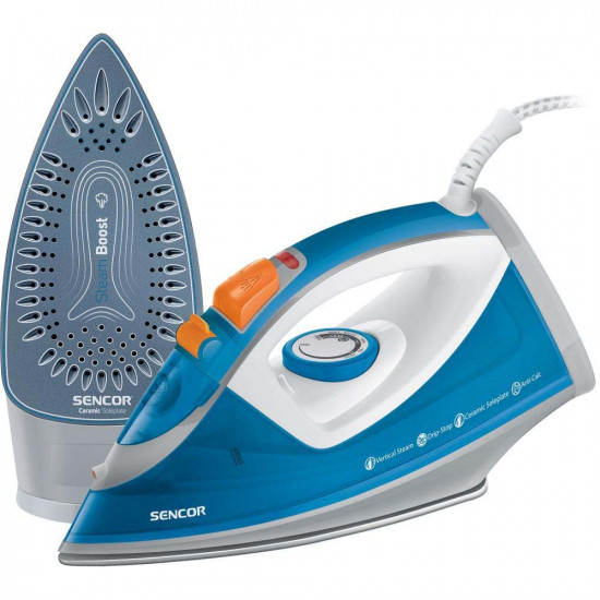 Σίδερo Ατμού με Κεραμική Πλάκα Drip-Stop 2400W Sencor SSI 7710BL Μπλε 42055