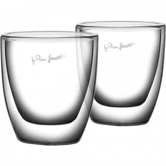 Σετ Ποτήρια Espresso Γυάλινα με Διπλό Τοίχωμα 80ml VASO Lamart LT9009 Διάφανο Τεμ. 2 43047