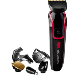 Επαναφορτιζόμενη Κουρευτική Μηχανή & Trimmer με 4 Κεφαλές Sencor SHP 6201RD Κόκκινη 42181