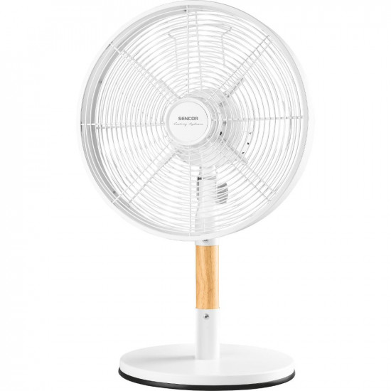 Επιτραπέζιος Ανεμιστήρας Sencor SFE 3080WH 35W Διαμέτρου 30cm με 3 Ταχύτητες και Μεταλλικό Σώμα με Φυσικό Ξύλο 42187