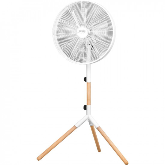 Ανεμιστήρας Δαπέδου Sencor SFN 4080WH 50W 3 Ταχυτήτων Διαμέτρου 40cm Μεταλλικό Σώμα με Φυσικό Ξύλο 42188