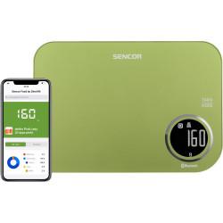 Ζυγαριά Κουζίνας 5kg Sencor SKS 7070GG LCD Οθόνη με Bluetooth και Εφαρμογή Κινητού Πράσινη 42252