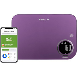 Ζυγαριά Κουζίνας 5kg Sencor SKS 7073VT LCD Οθόνη με Bluetooth και Εφαρμογή Κινητού Μωβ 42255