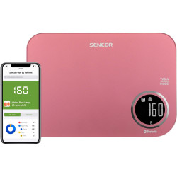 Ζυγαριά Κουζίνας 5kg Sencor SKS 7074RD LCD Οθόνη με Bluetooth και Εφαρμογή Κινητού Κόκκινη 42256