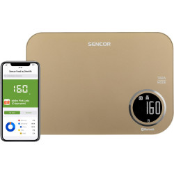 Ζυγαριά Κουζίνας 5kg Sencor SKS 7077CH LCD Οθόνη με Bluetooth και Εφαρμογή Κινητού Σαμπανιζέ 42259