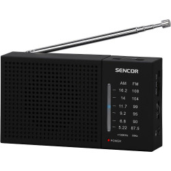 Φορητό Ραδιόφωνο AM/FM 3,5mm 2AA Sencor SRD 1800 Μαύρο 41622