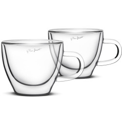 Φλιτζάνι Cappuccino με Χερούλι THERMO Double Wall Σετ 2τεμ. 190ml Lamart LT9026 Διάφανο 43176