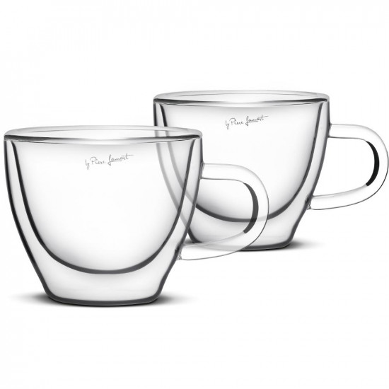 Φλιτζάνι Cappuccino με Χερούλι THERMO Double Wall Σετ 2τεμ. 190ml Lamart LT9026 Διάφανο 43176