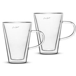 Φλιτζάνι Τσαγιού με Χερούλι THERMO Double Wall Σετ 2τεμ. 300ml Lamart LT9028 Διάφανο 43177