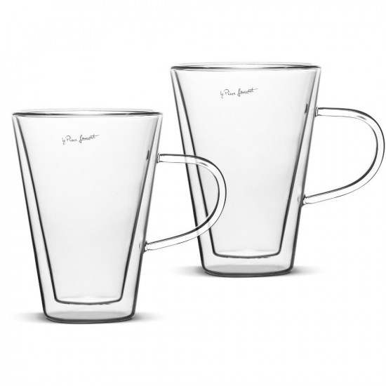 Φλιτζάνι Τσαγιού με Χερούλι THERMO Double Wall Σετ 2τεμ. 300ml Lamart LT9028 Διάφανο 43177