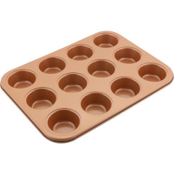 Φόρμα Ζαχαροπλαστικής για 12 Muffins Αντικολλητική 35,5x26,5cm Lamart LT3092 Μπρονζέ 43181