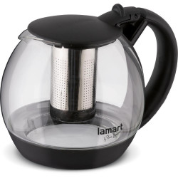 Τσαγιέρα Γυάλινη με Φίλτρο BULB 2lt 18cm Lamart LT7058 Διάφανο/Μαύρο 43205