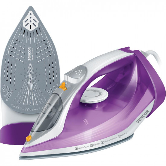 Σίδερo Ατμού με Κεραμική Πλάκα Drip-Stop 2400W Sencor SSI 5800VT Μωβ 42553