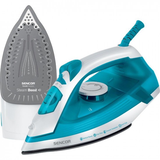 Σίδερo Ατμού με Κεραμική Πλάκα Drip-Stop 2000W Sencor SSI 2800BL Μπλε 42552