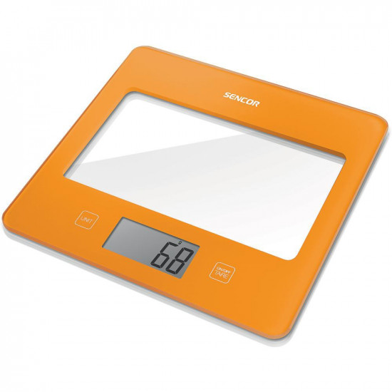 Ζυγαριά Κουζίνας 5kg UltraSlim Glass Sencor SKS 5033OR Πορτοκαλί 42629