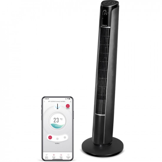 Ανεμιστήρας Πύργος Sencor SFT 4207BK 45W με 3 Ταχύτητες και 4 Επιλογές Λειτουργίας και Έλεγχο μέσω Wifi Μαύρος 42686
