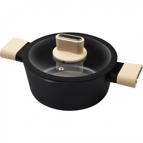 Κατσαρόλα POELE Αντικολλητικό Αλουμίνιο 20x9cm 2,4lt Lamart LT1218 Μαύρο/Μπεζ 43302